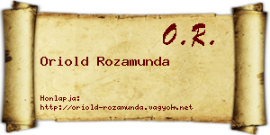 Oriold Rozamunda névjegykártya